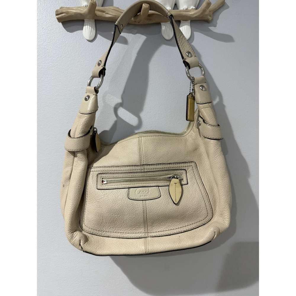 Coach Penelope Ivory Cream Pebbled Leather Shoulder Bag B